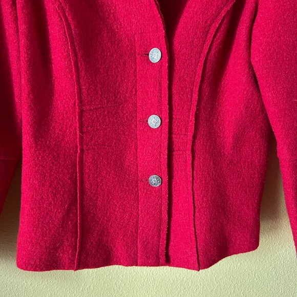 JG Hook Jacket Women's Button Up 100% Wool Red Size 12 - Picture 6 of 8